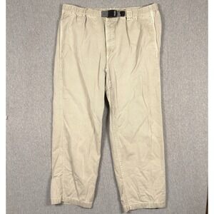 Vintage Gramicci Pants Men's XL Beige Elastic Waist Belted Pockets Gorpcore READ